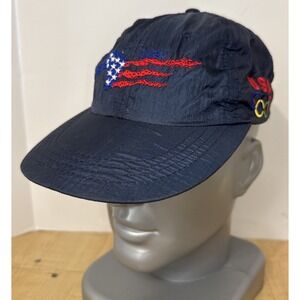 Vintage Starter USA Olympic Team Hat Nylon Navy Blue Baseball Cap